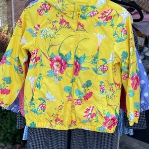 GAP Yellow and Pink Floral Raincoat Lightweight Spring Style. Lot of 3